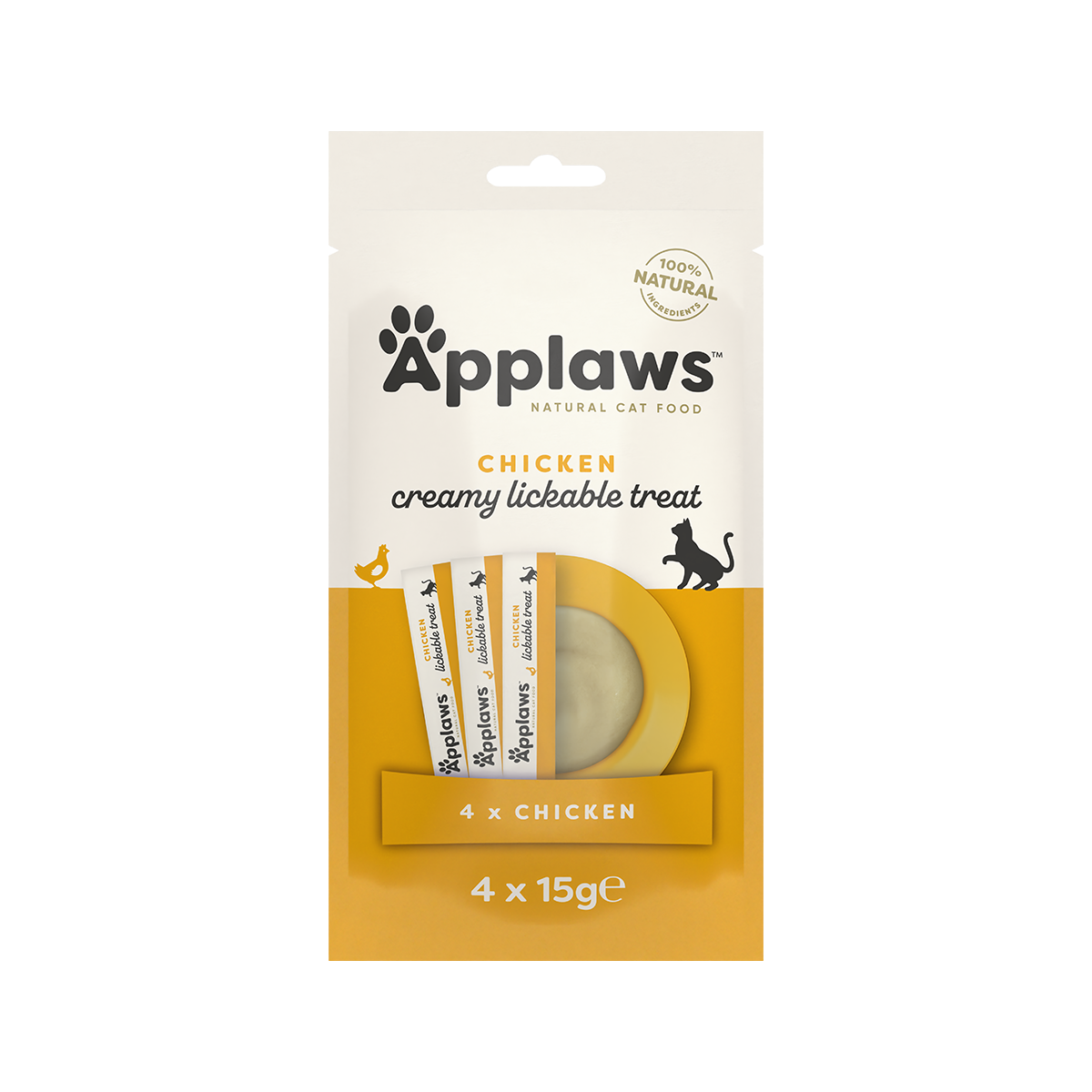 APPLAWS CHICKEN CREAMY LICKABLE TREAT X 4 15G