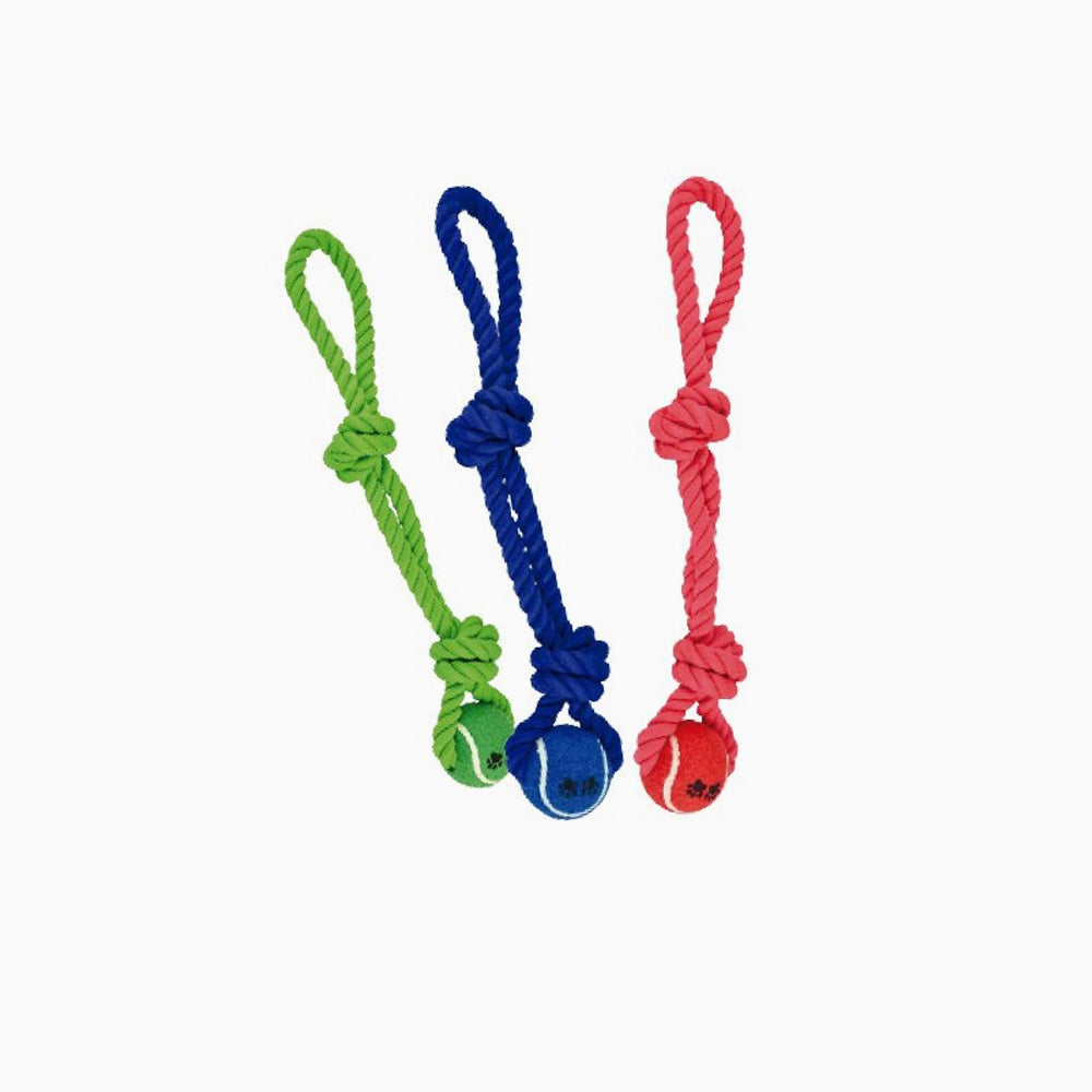 AGROBIOTHERS Dog Toy - Rope & Tennis Bal