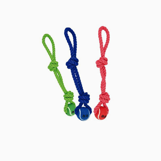 AGROBIOTHERS Dog Toy - Rope & Tennis Bal