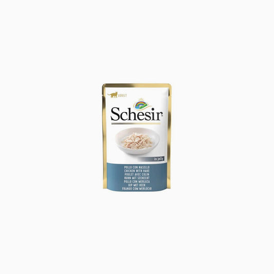 Schesir Cat Pch Chk/Hake 85G