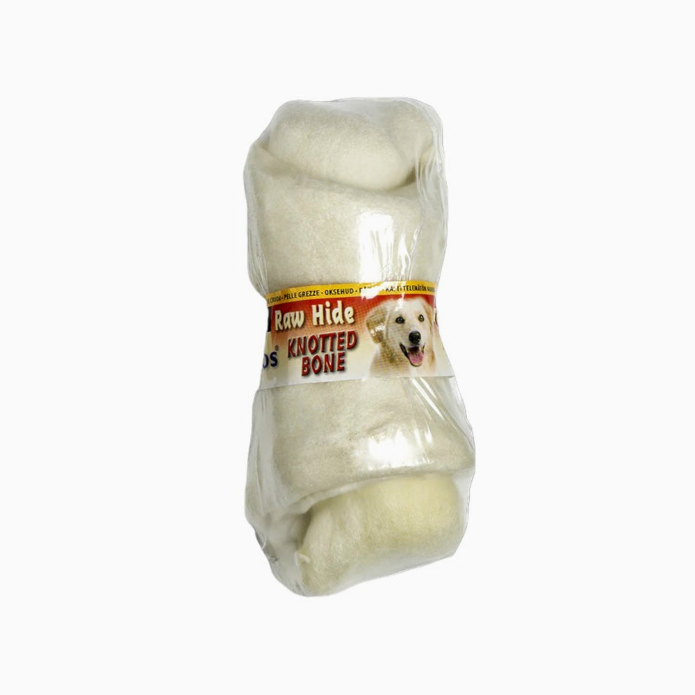 ANTOS Raw Hide White Knotted Bone 8/9"