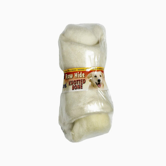 ANTOS Raw Hide White Knotted Bone 8/9"