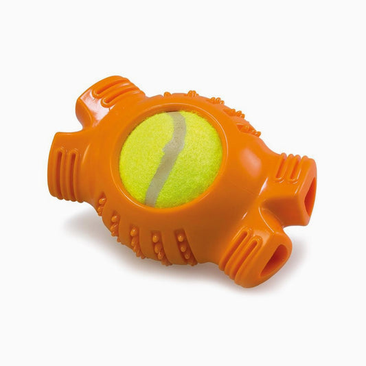 ARQUIVET Dog Toy-Bone With Tennis Ball 13Cm