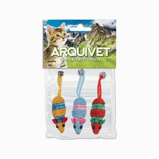 ARQUIVET Cat Toy - 3 X Glitter Mice