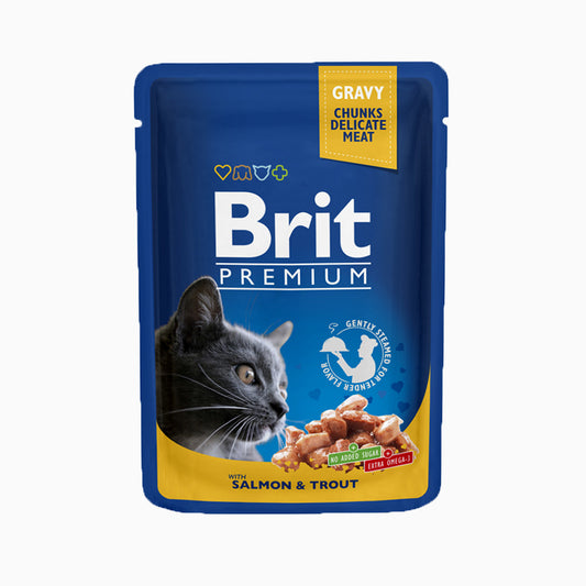 Brit Premium Cat Pouches Slm & Trout 100G