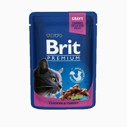 Brit Premium Cat Pouches Chk & Tky 100G