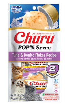 CIAO Churu POP'N Serve Tuna and Bonito Flakes Recipe x2 cups