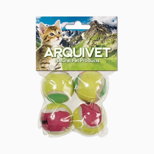 ARQUIVET Cat-Toy Tennis Ball X4