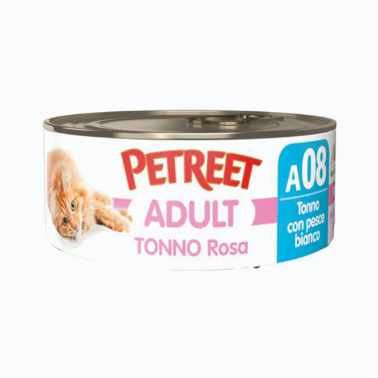 Petreet A08 Tonno Rosa Pesce Bianco 70G