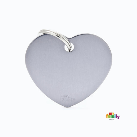 My Family Mfb67 Large Heart Aluminium Grey