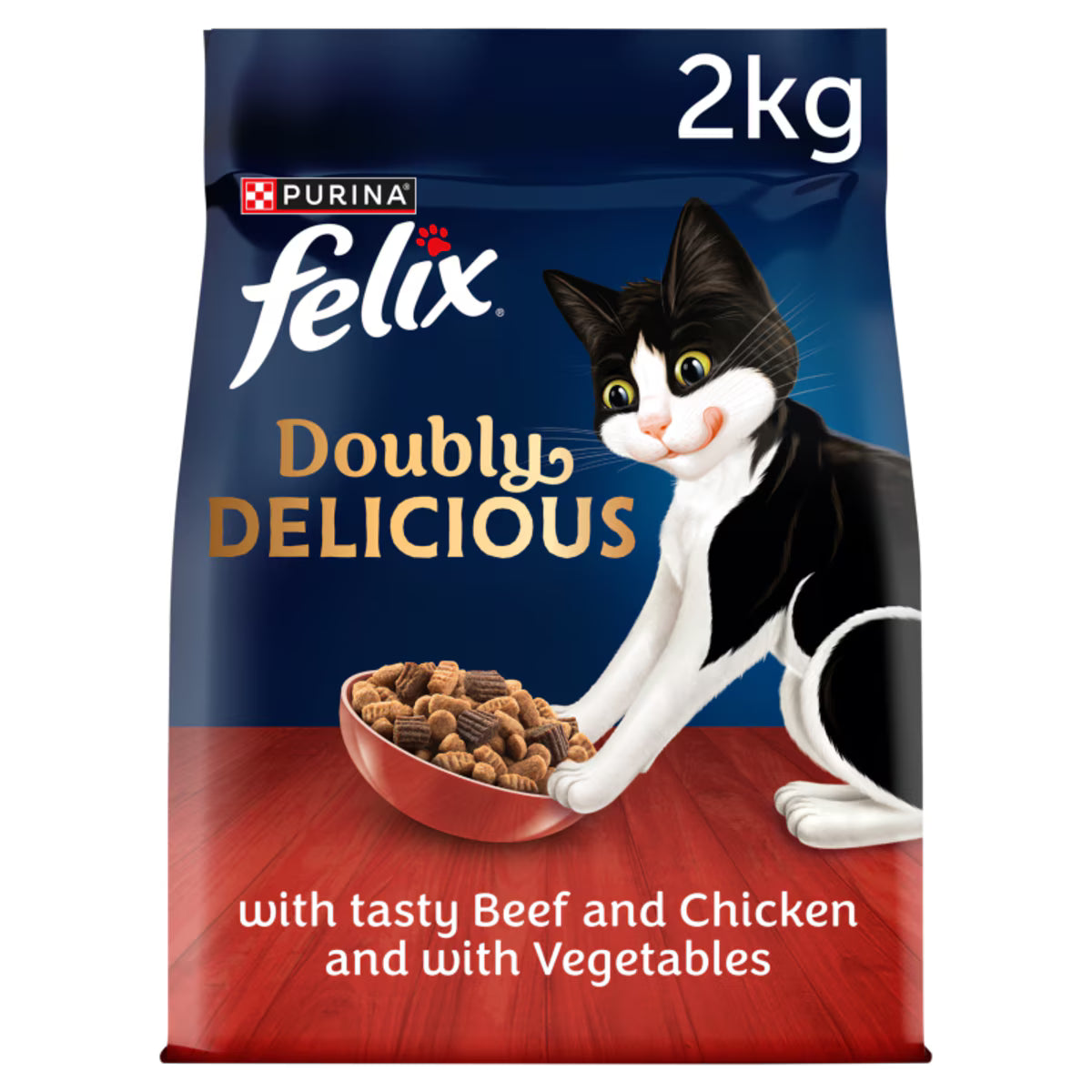 FELIX Doubly Delicious Dry Food Beef and Chicken w/ Vegetables 2kg