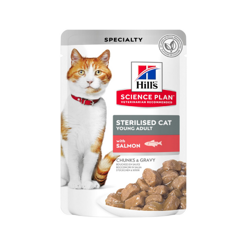 HILLS POUCH  STERILZED SALMON OFFER X12