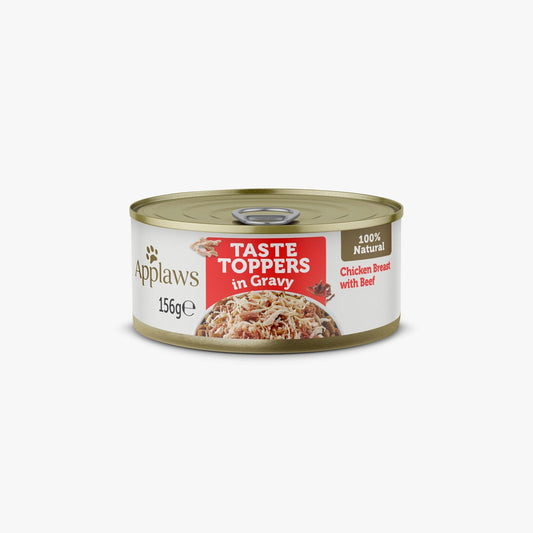 Applaws Dog Taste Toppers Tin Chicken & Beef in Gravy 156g