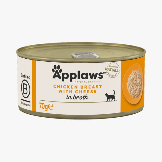 Applaws Cat Tin Chicken Breast with Cheese in Broth 70g