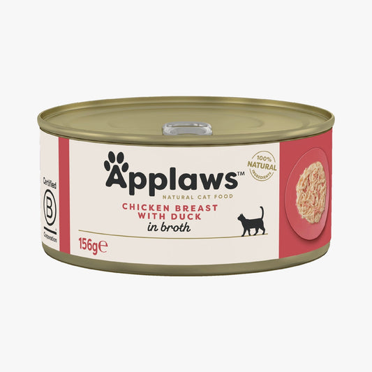Applaws Cat Tin Chicken with Duck in Broth 156g