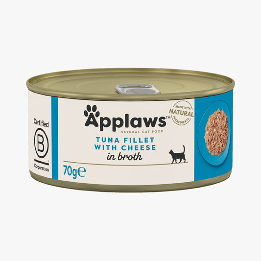 Applaws Cat Tin Tuna Fillet with Cheese in Broth 70g