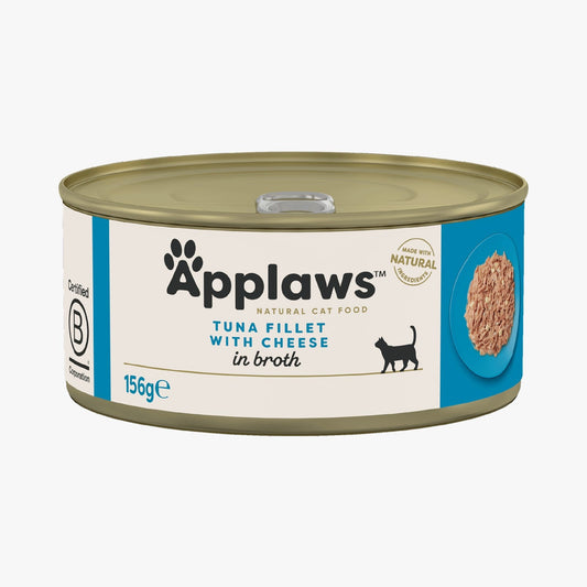 Applaws Cat Tin Tuna Fillet with Cheese in Broth 156g