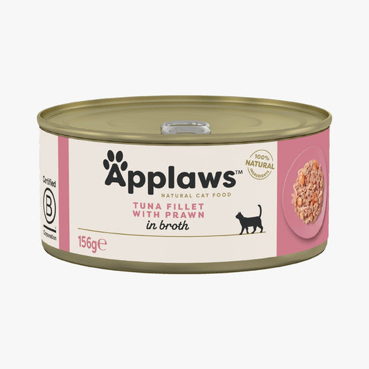 Applaws Cat Tin Tuna Fillet with Prawn in Broth 156g