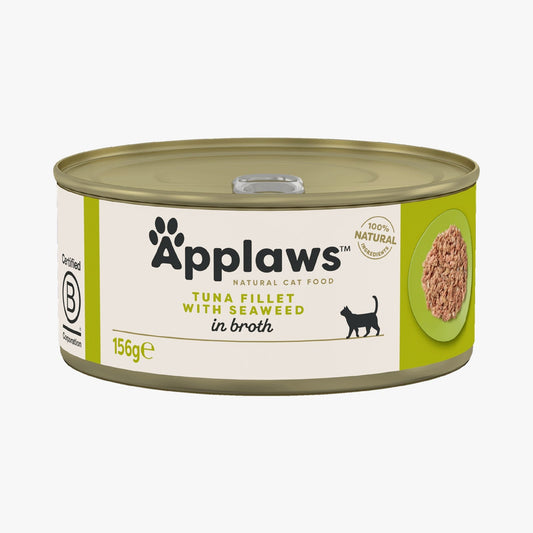 Applaws Cat Tin Tuna Fillet with Seaweed in Broth 156g