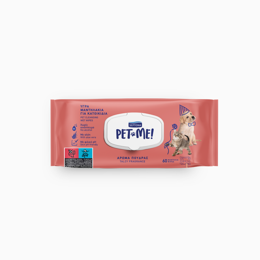 Septona PetMe - Pet Wipes Talcy Fragrance 60pc