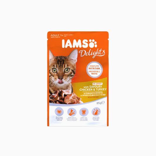 Iams Cat Adult Pouch Chicken & Turkey in Jelly 85g