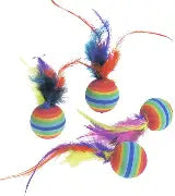 FLAMINGO FOAM RAINBOW BALLS 4PCS CAT TOY