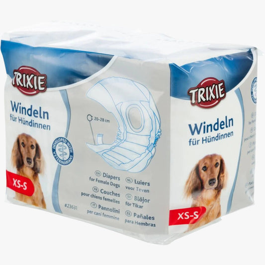 Trixie Diapers for female dogs, XS-S, 12 pcs.