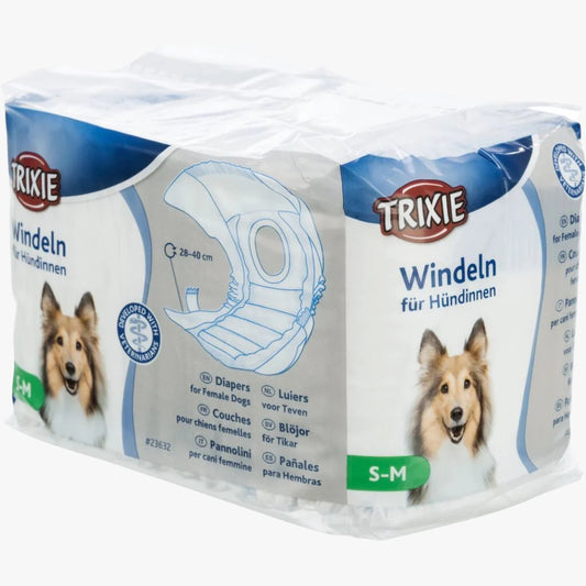 Trixie Diapers for female dogs, S-M, 12 pcs.