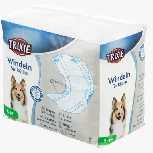 Trixie Diapers for male dogs, S-M, 12 pcs.