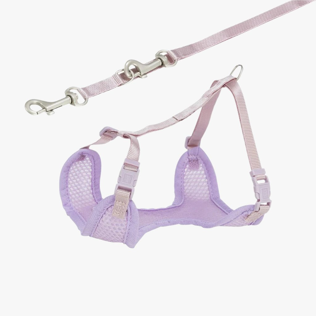 Trixie Junior puppy soft harness with leash, 26-34 cm/10 mm, 2.00 m, light lilac