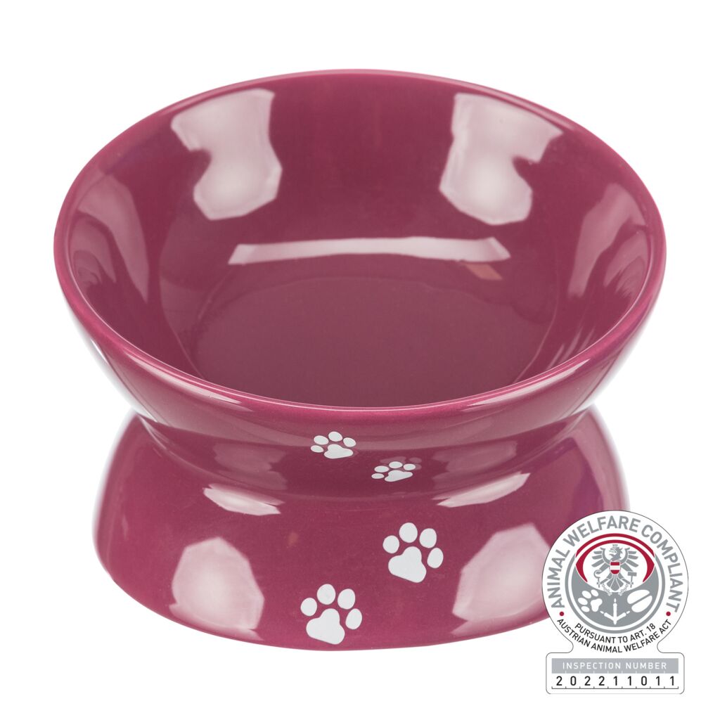 Trixie Bowl, elevated, ceramic, 0.15 l/ 13 cm, berry