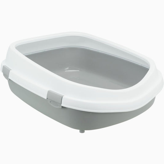 Trixie Primo XXL cat litter tray with rim, 56 x 25 x 71 cm, grey/white