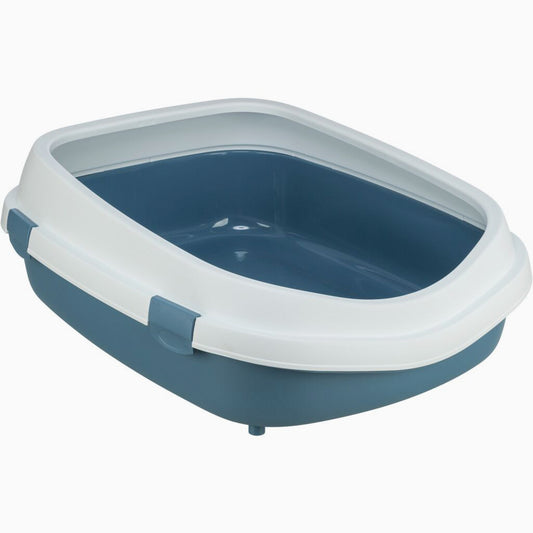 Trixie Primo XXL cat litter tray with rim, 56 x 25 x 71 cm, blue/white