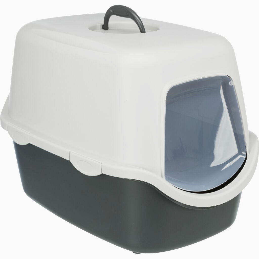 Trixie Vico cat litter tray, with hood, 40 x 40 x 56 cm, dark grey/light grey
