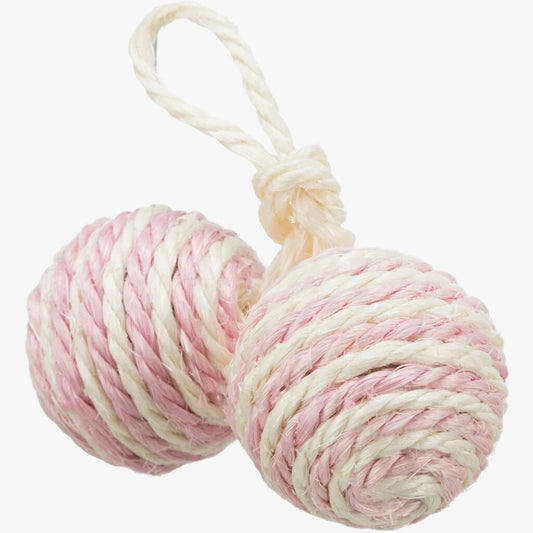 Trixie 2 balls on a rope, sisal,  4.5 cm