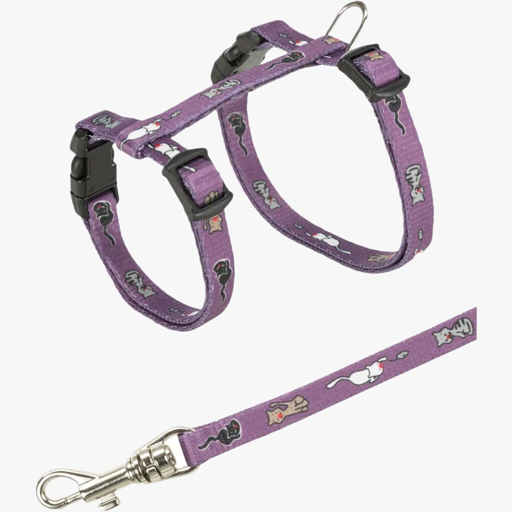 Trixie Junior kitten harness with leash, cat motif, 21-33 cm/8 mm, 1.20 m