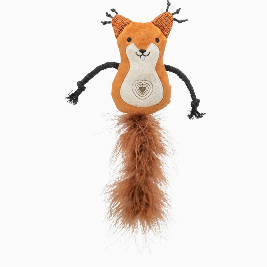 Trixie Squirrel, plush/feather, catnip, 12 cm/24 cm