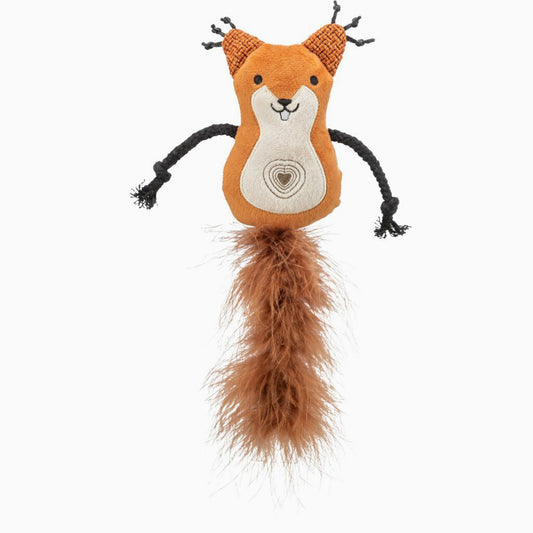 Trixie Squirrel, plush/feather, catnip, 12 cm/24 cm