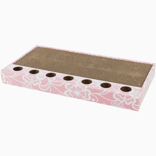 Trixie Scratching cardboard with toys, 48 x 25 cm, pink