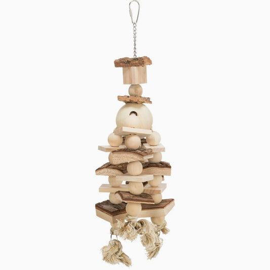 Trixie Wooden toy with rope, 35 cm