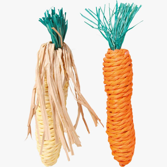 Trixie Carrot and corn cab, straw, 15 cm, 2 pcs.