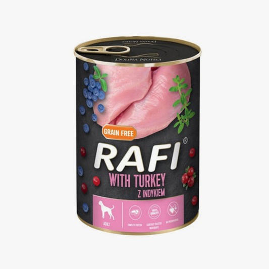 RAFI DOG FD PATE TURKEY B.BER/CRAN 400G