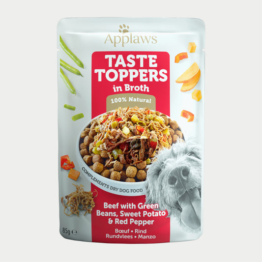 Applaws Dog Taste Toppers Pouch Beef & Veg in Broth 85g