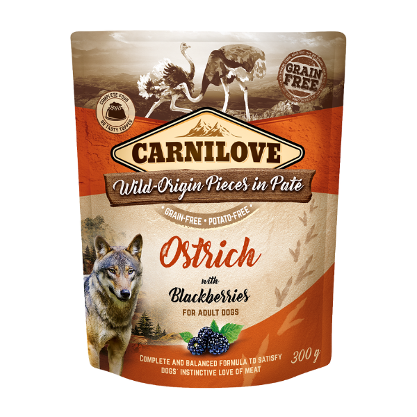 Carnilove Dog Pouch Ostrich With Blackberries 300G