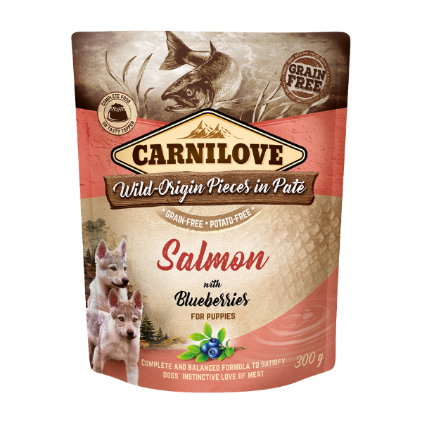 Carnilove Dog Pouch Puppy Salmon With Blueberries 300g