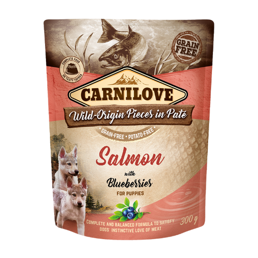 Carnilove Dog Pouch Puppy Salmon With Blueberries 300g