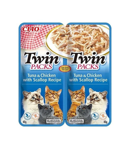 Ciao Twin Pack Tuna And Chicken With Scalop Recipe 40G