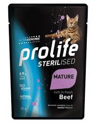 Prolife Sterilised Mature Cat Pouch Beef 85G