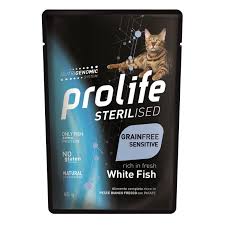 Prolife Sterilised Adult Cat Grain free Sensitive Pouch White Fish 85G