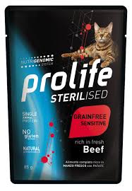 Prolife Sterilised Adult Cat Grain free Sensitive Pouch Beef 85G